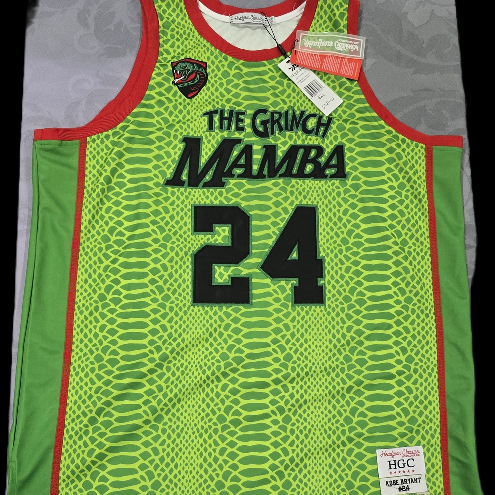 The Grinch  Mamba Basketball Jersey with Red Accents